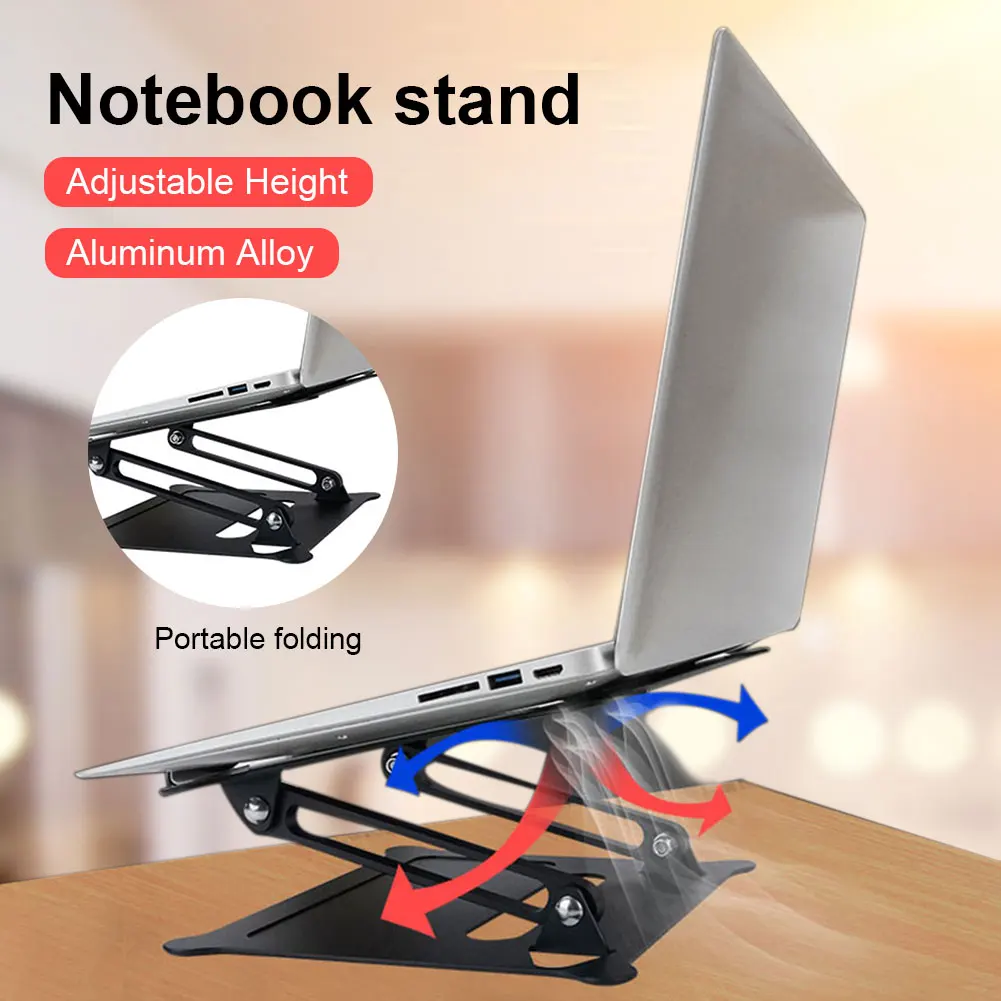 

Universal Laptop Stand Portable Foldable Lightweight Desktop Holder Cooling Ergonomic Adjustable Height Computer Aluminum Alloy