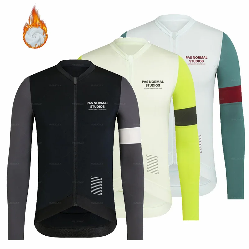 

Pas Normal Studios Winter Cycling Jersey Long Sleeves Shirt MTB Bike Uniform PNS Thermal Fleece Cycling Clothes Ropa Ciclismo