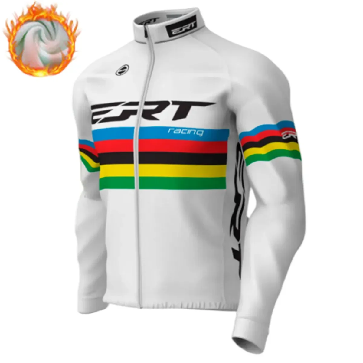 

ERT Winter Cycling Jacket Fleece Thermal Bicycle Clothing Men Long Sleeve Top Outdoor Wind Warm Jersey Coat MTB Bike Racing Suit