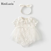 rinilucia fashion baby girls romper cotton short sleeve ruffles baby rompers infant playsuit jumpsuits cute newborn clothes