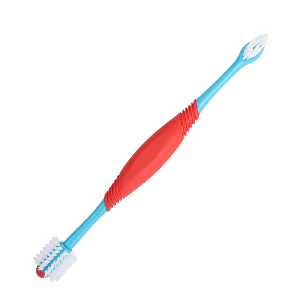 

2pcs Small Head Pet Toothbrush Supple Dual-head Toothbrush Convenient Pet Toothbrush