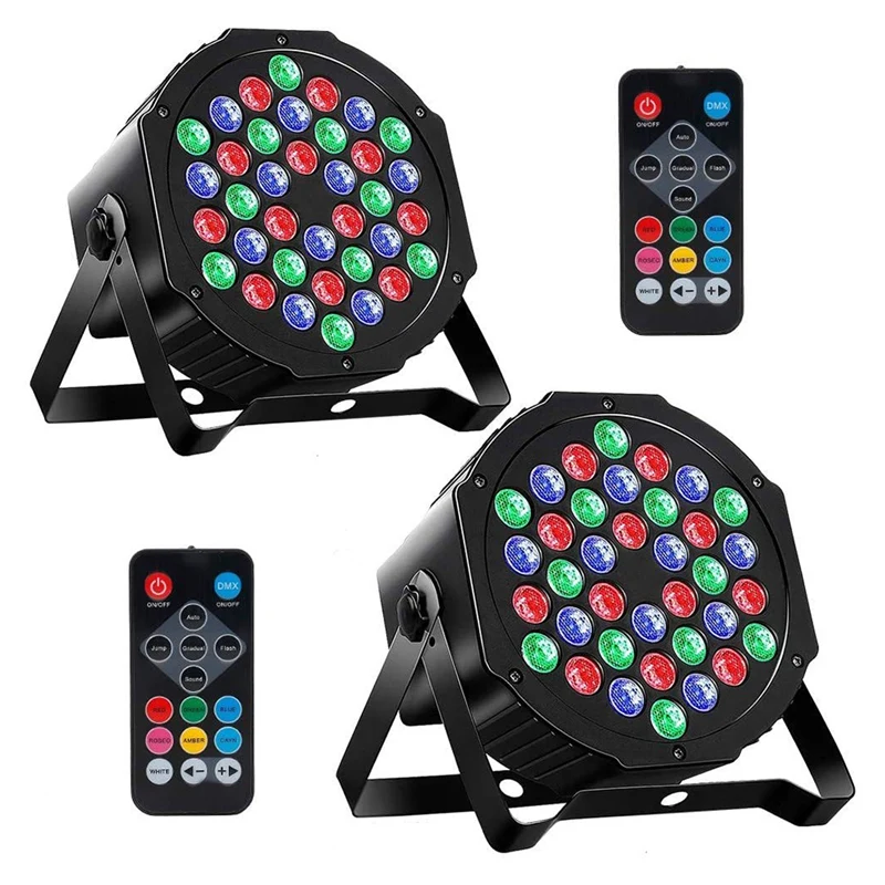 

36LED Lights Stage Lights Party Lights With Remote Control And Dmx 1W RGB Sound Control Suitable For Wedding Bar Party EU Plug