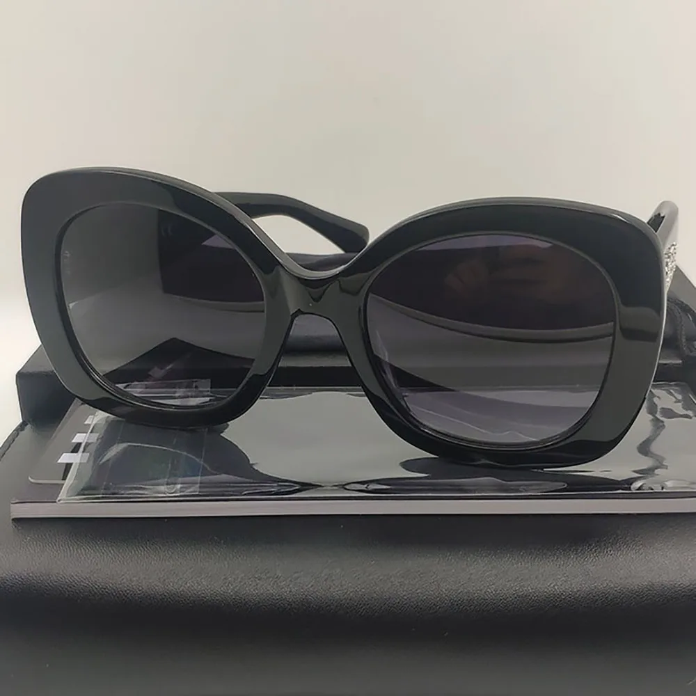 2022 Aesthetic Oval Retro Black Sunglasses For Women Summer Brand Designer Ladies Party Steampunk Fashion For Sun Glasses UV400