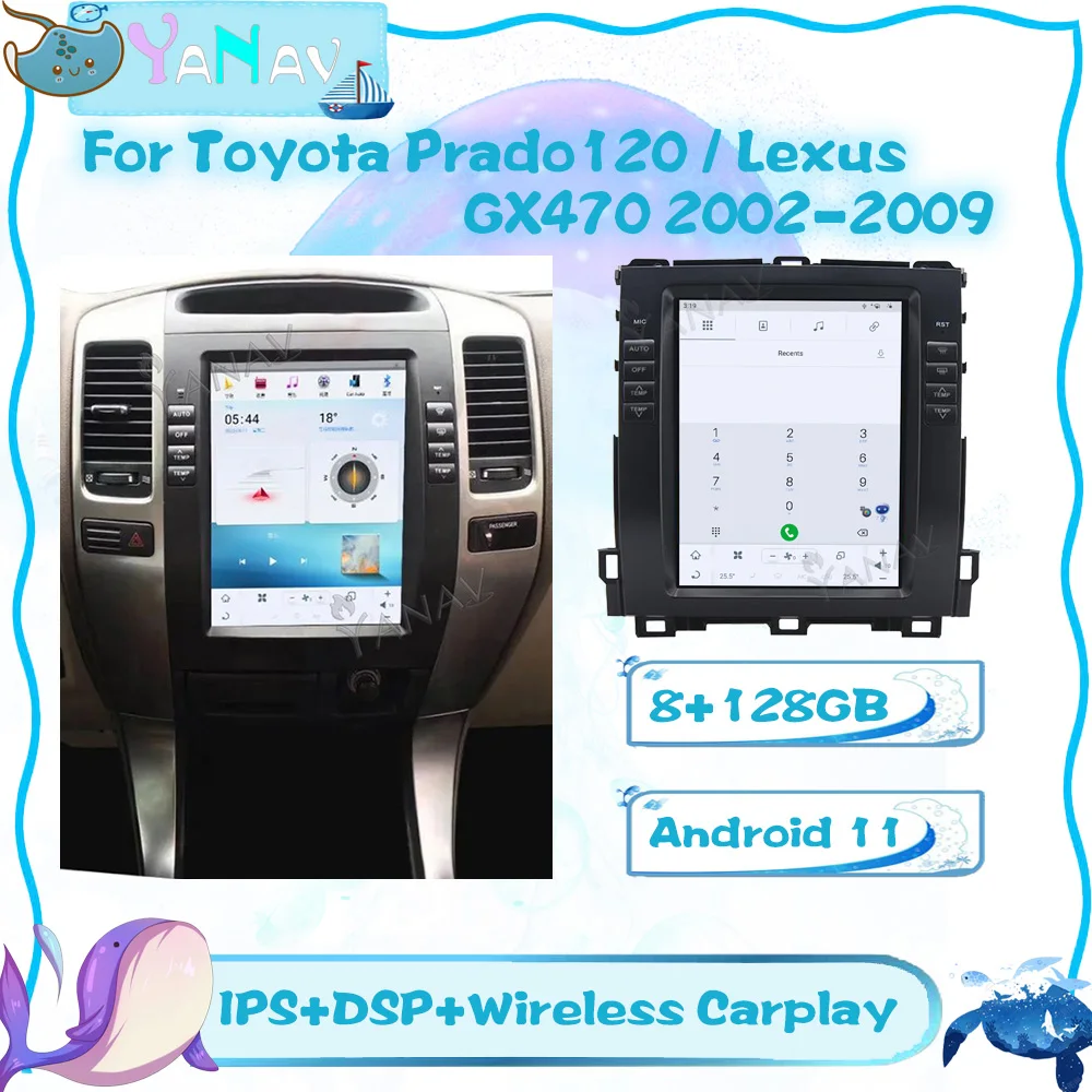 

Qualcomm Android Unit For Toyota Land Cruiser Prado 120 Car Radio GPS Navigation For Lexus GX470 2002-2009 Auto Stereo 2 Din