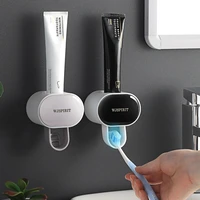 creative automatic toothpaste dispenser for kids toothpaste squeezers tooth dust proof wall mount stand bathroom accessories set