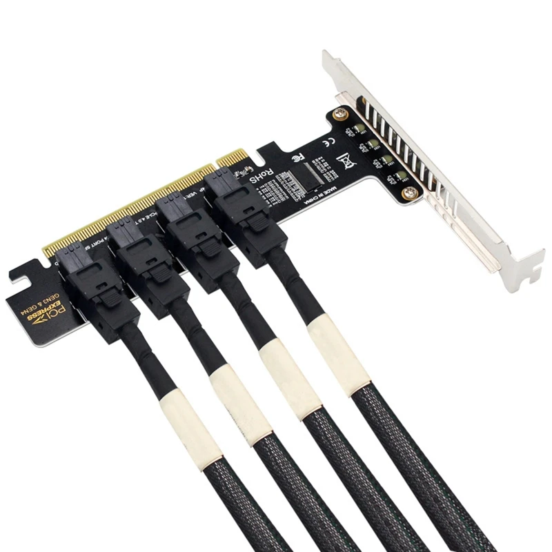 NGFF PCI-E 16X to Four U.2 U2 Kit SFF-8639 SFF-8643 NVME PCIe Адаптер твердого привода Dtate для расширения