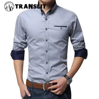 new arrival men casual business shirt long sleeve korean style solid color cotton mens shirt turn down collar shirt for men
