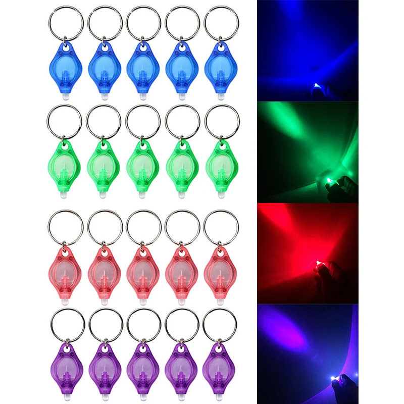 

10pcs Portable Keyring Light Torch Plastic ABS Mini LED Flashlight Keychain Emergency Camping Lamp Hiking Lights