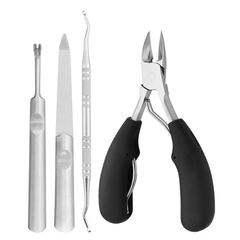 

4 In 1 Ingrown Toenail Nippers Professional Ingrown Nail Clippers Stainless Steel Pedicure Scissors Pliers Manicure Tool Set