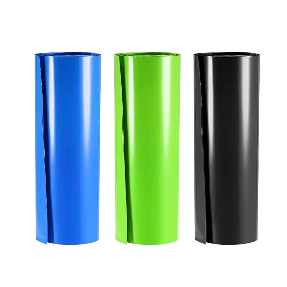 

Keszoox Battery Wrap, 210mm Flat Width 133mm Dia 1m PVC Heat Shrink Tube Wraps for Big Battery Pack Blue&Black&Green 3pcs