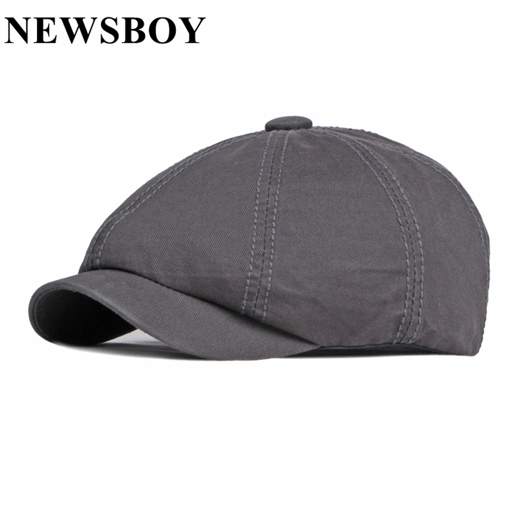 

NEWSBOY Newsboy Cap for Men Women Solid Classic Octagonal Cabbies Driver Apple Caps Gatsby Flat Hat Headpiece For Seasons