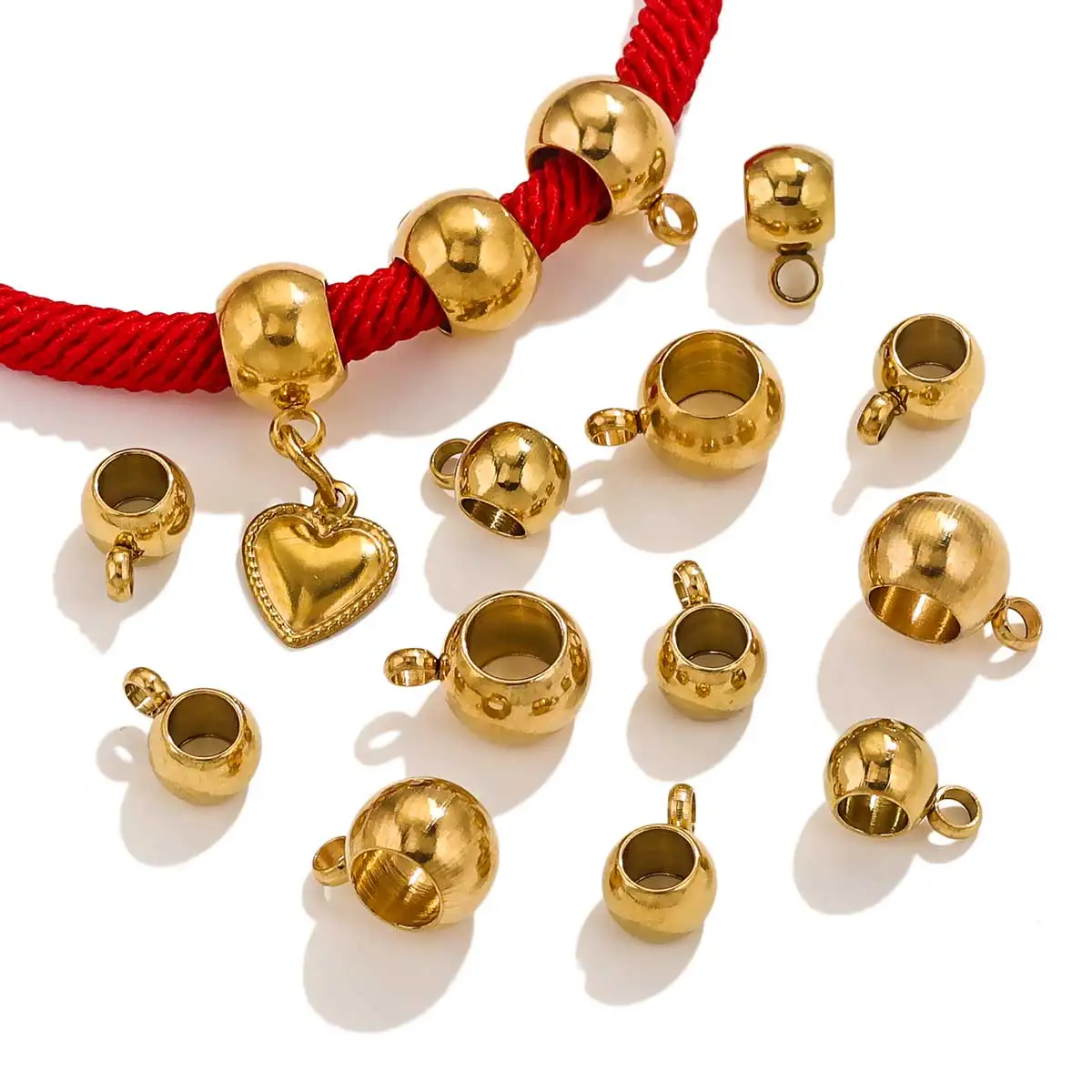 Aiovlo 20 шт./лот отверстие из нержавеющей стали 3 4 5 мм золото серебро подвеска