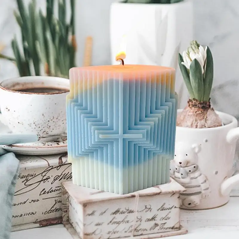 

Striped Pillar Candle Mold Geometric Silicone Striped Chocolate Mold Handmade Candle Molds For Candle Making Cube Mold