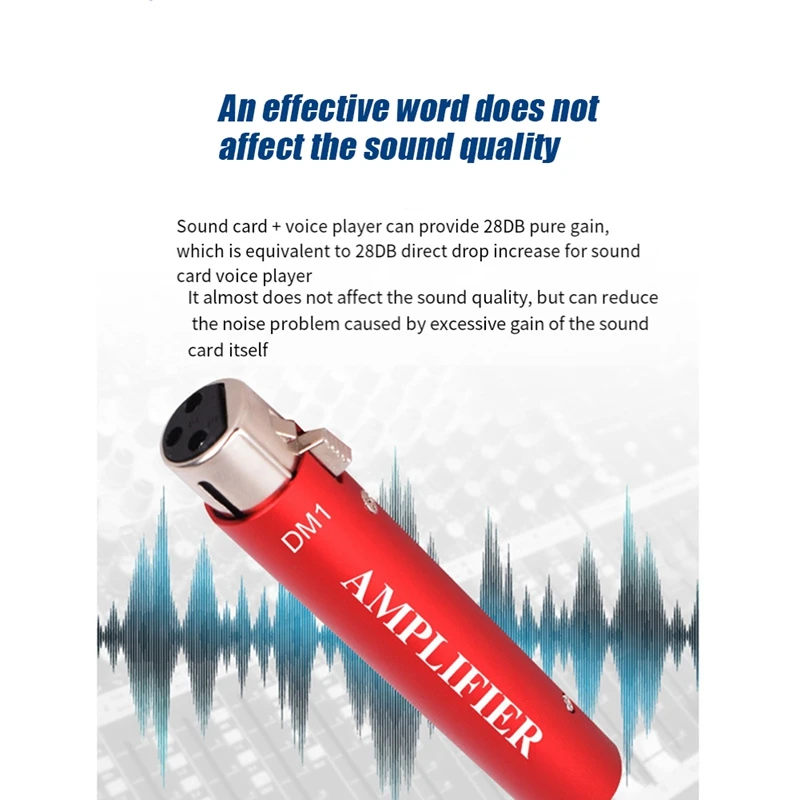 Динамический проводной микрофонный усилитель 28Db Gainer