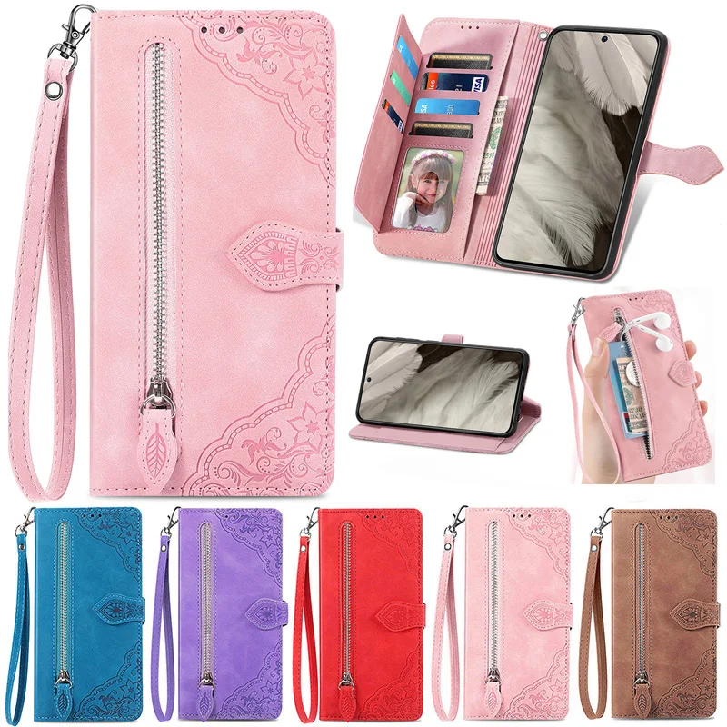 Чехол-кошелек на молнии с несколькими картами для XiaoMi RedMi Note 13 12 11S 10 10S 9 9S 9T 8T 8 Pro 9A 9C