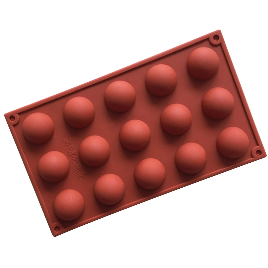

3D Small Hemisphere Shape DIY Silicone Homemade Mold Chocolate Cake Pan Mold Fudge Template Pastry Baking Tool 15 Holes
