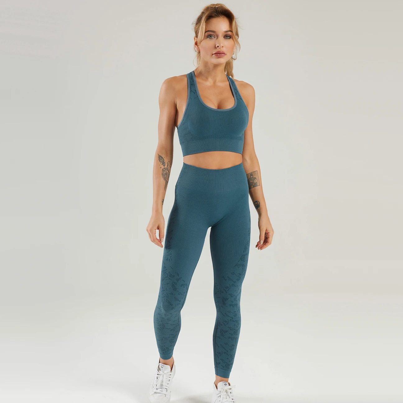 

Women Sports Suits Set Yoga Sets Squat Squat Gym Fitness Pants Leggings Bra Clothes Seamless Sportswear Sports Active