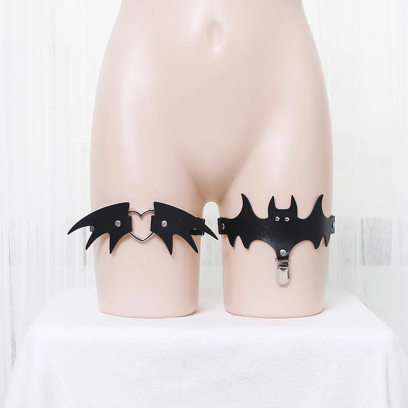 

Harajuku Sexy Love Heart Shaped Leather Hiphop Leg Ring Foot Rings Garter Belt Gothic Elastic Rivet Punk Anklet Thigh Garter