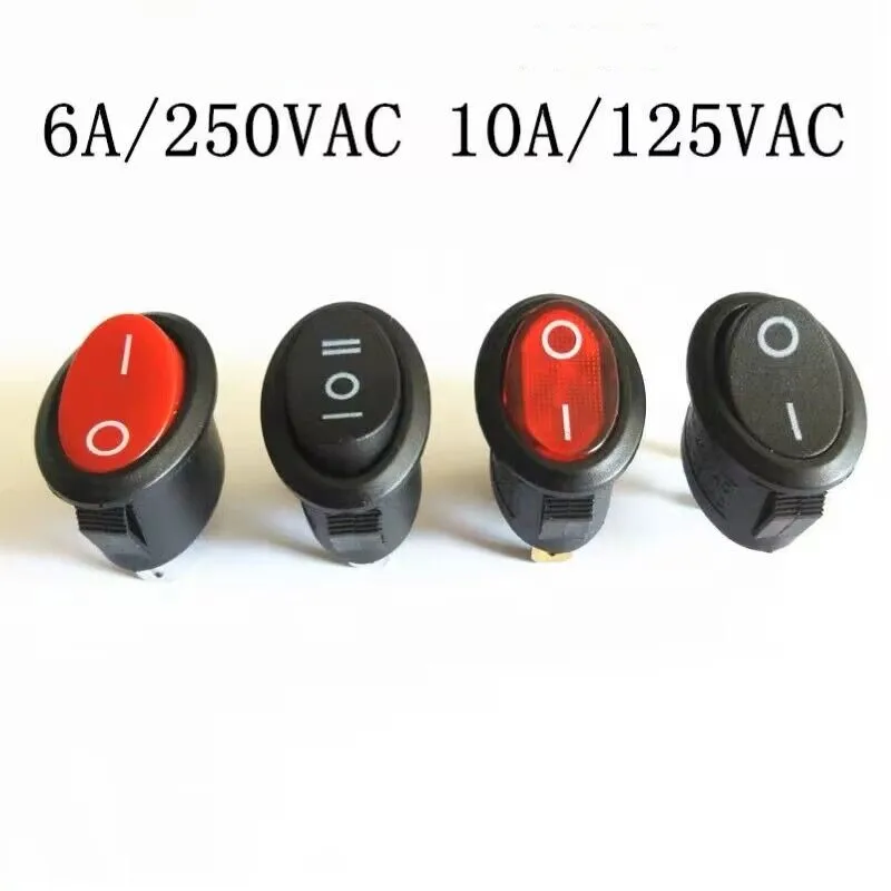 5 шт., кнопочный клавишный выключатель KCD7, 6 А, 250 В, 10 А, 125 В переменного тока, переключатель питания для автомобиля, лодки, выключатель питания, 2 контакта, 3 контакта, Φ