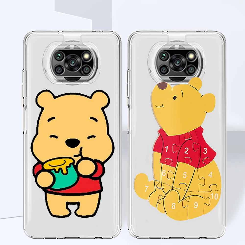 

Winnie the Pooh Disney Phone Case For Xiaomi Mi Poco X4 X3 X2 NFC F4 F3 F2 F1 GT M4 M3 M2 Pro C40 C3 Transparent TPU Cover