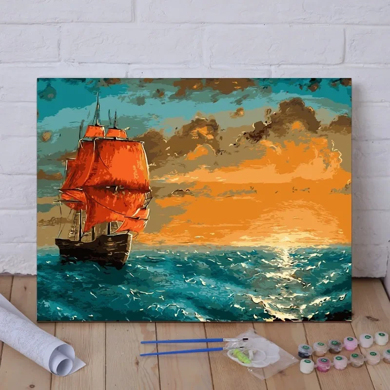 

1443098 Digital oil painting hand-painted oil painting planting starry sky painting living room porch decorative painting oil