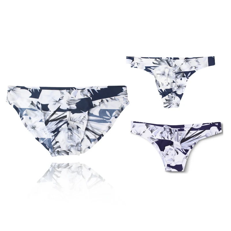 

AIIOU 3PCS/Lot Seamless Men Underwear Fashion Print Briefs Breathable Ultra-thin Male Panties Quick Dry Underpants Cueca Homme