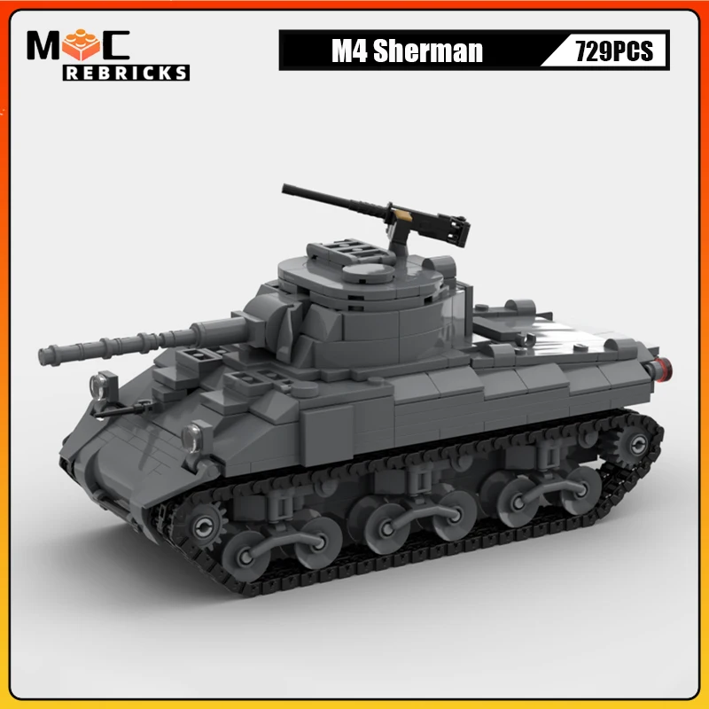 

WW2 Военная серия M4 Sherman строительные блоки анти-армия модель танка MOC DIY детские головоломки игрушки рождественские подарки