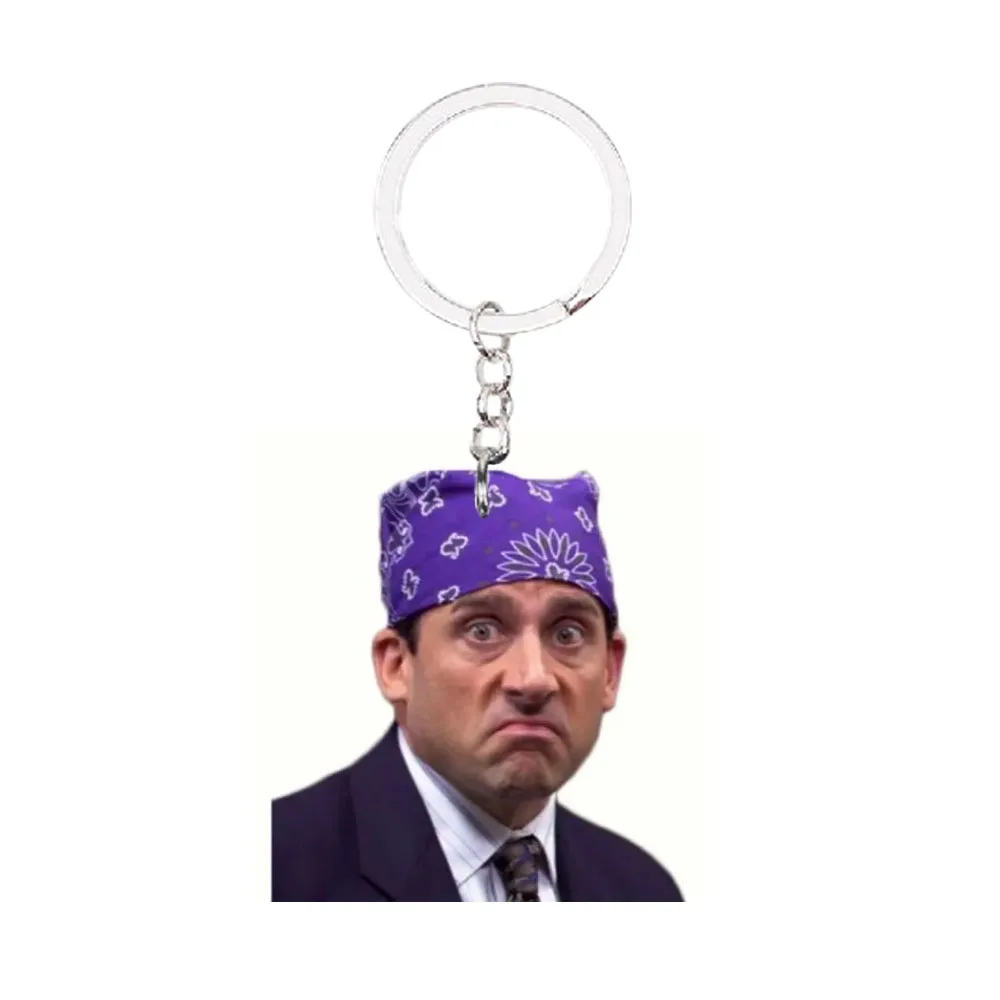 

Drama TV The Office Art Funny Keychain Acrylic Dwght Schrute Farms Beets Ryan Started Figures Keyring Key Chains Car Key Pendant