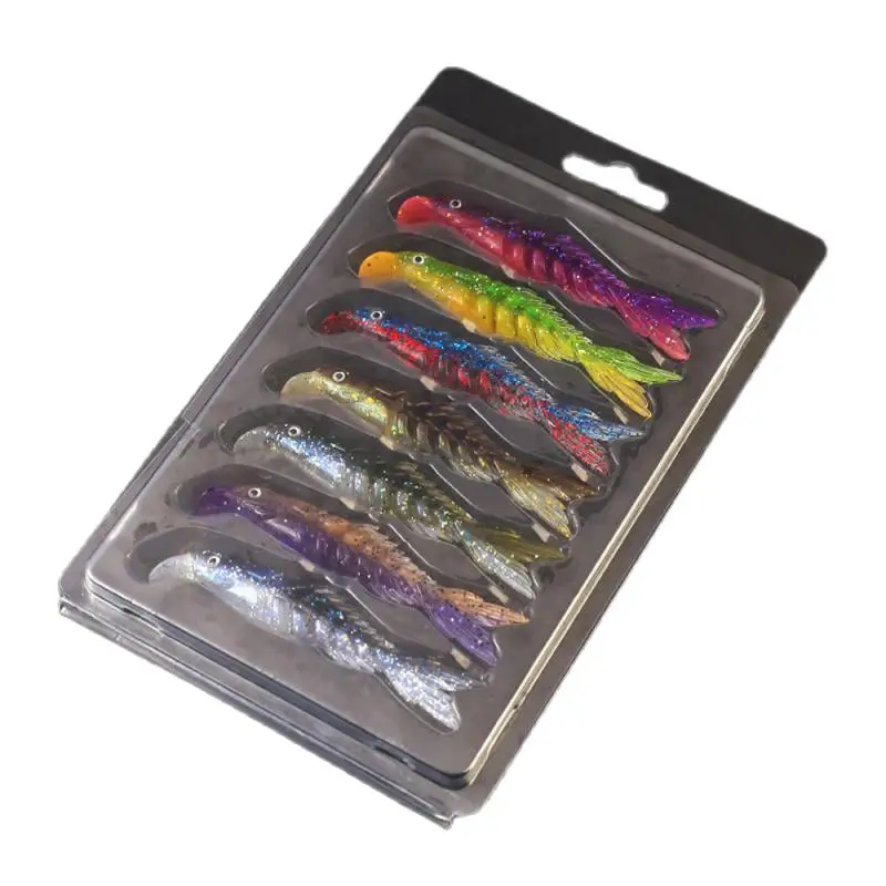 

7pcs/Lot 8cm 3.5g Soft Worm Lures Silicone Bait Sea Fish Pva Swimbait Wobblers Goods For Fishing Artificial Tackle