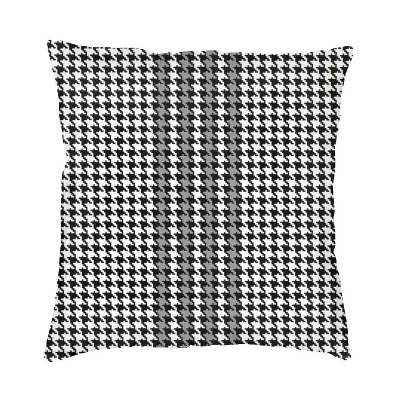 

Чехол с рисунком «гусиная лапка» и подушкой в полоску 45x45 см