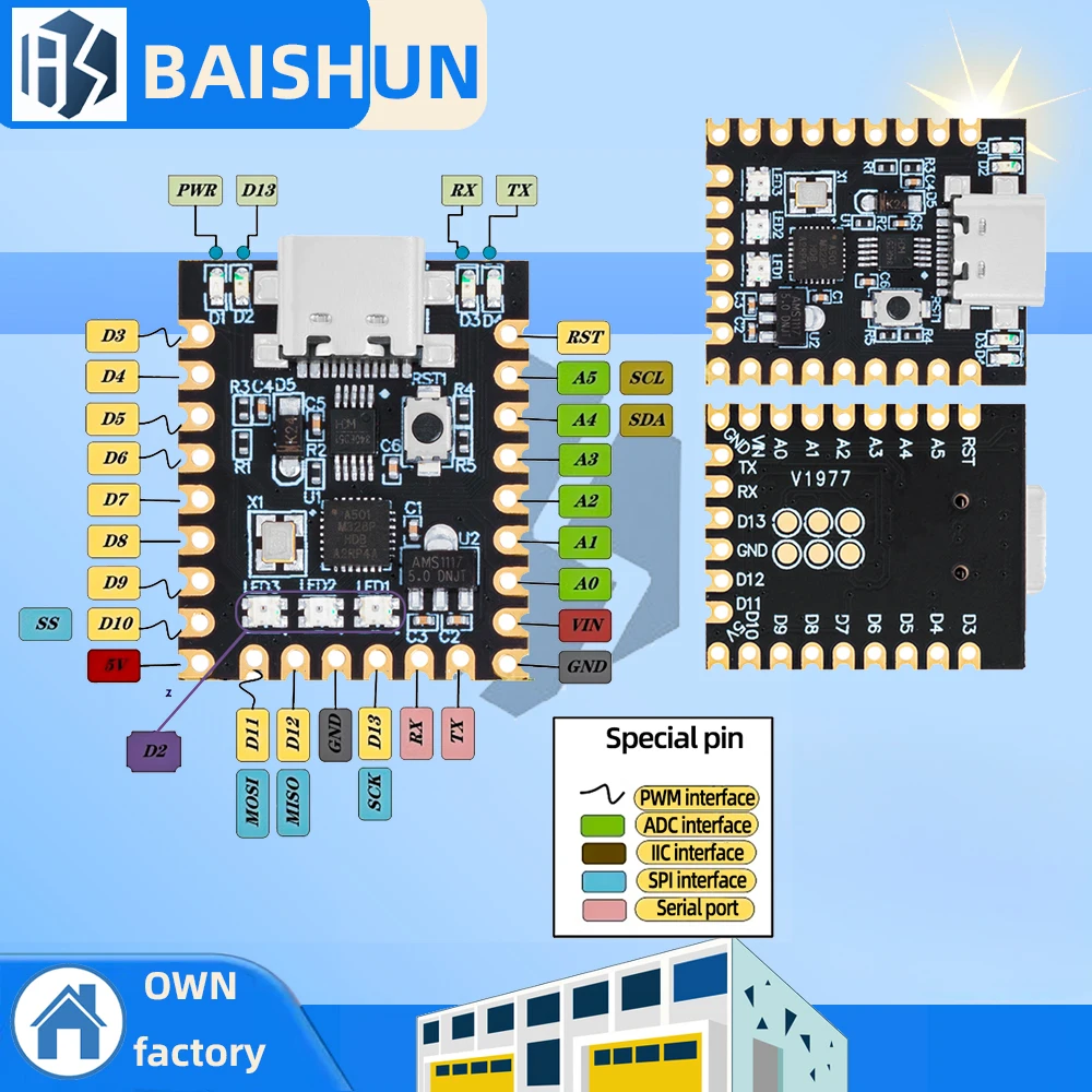 Модуль Arduino Nano Mini Ultra Small Type-C | AliExpress