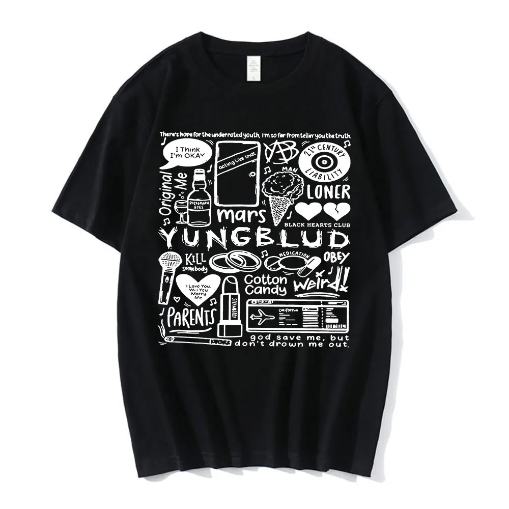 

Yungblud Print T Shirt Men's Women's Oversize O-Neck Short Sleeve Tee Clothes Hip Hop T-shirt Graphic Unisex T Shirts Streetwear