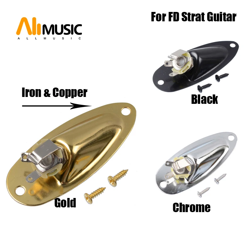 

12pcs Boat Style Jack Plate 6.35mm Guitar Pickup Output Input Loaded Plug Socket Replacement for FD ST Electric Guitar Part