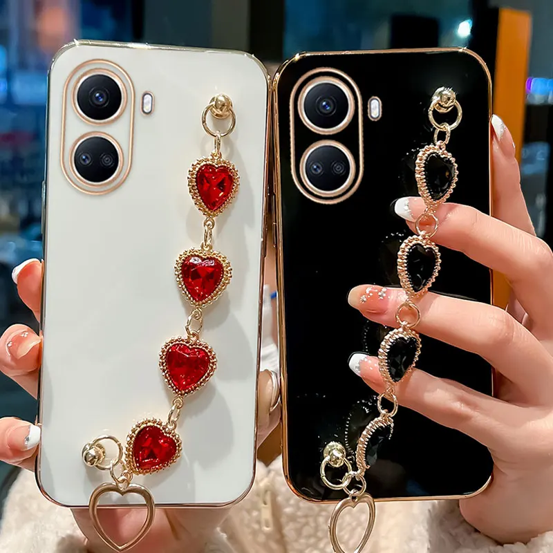 

Роскошный чехол со стразами и браслетом Для Huawei Nova 10 se, чехол для Huawei Nova 10se 10 pro, силиконовый чехол с цепочкой для женщин Nova10se