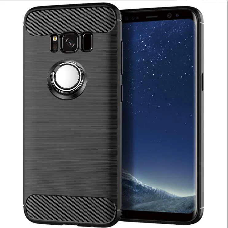 

For samsung Galaxy S8 plus carbon fiber sheath, luxury shell, with magnetic ring support