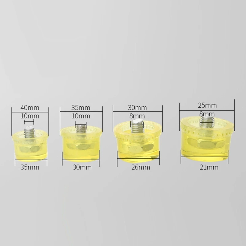 Двусторонняя Мягкая головка молотка двойная с мягким прикосновением 25/30/35/40 мм