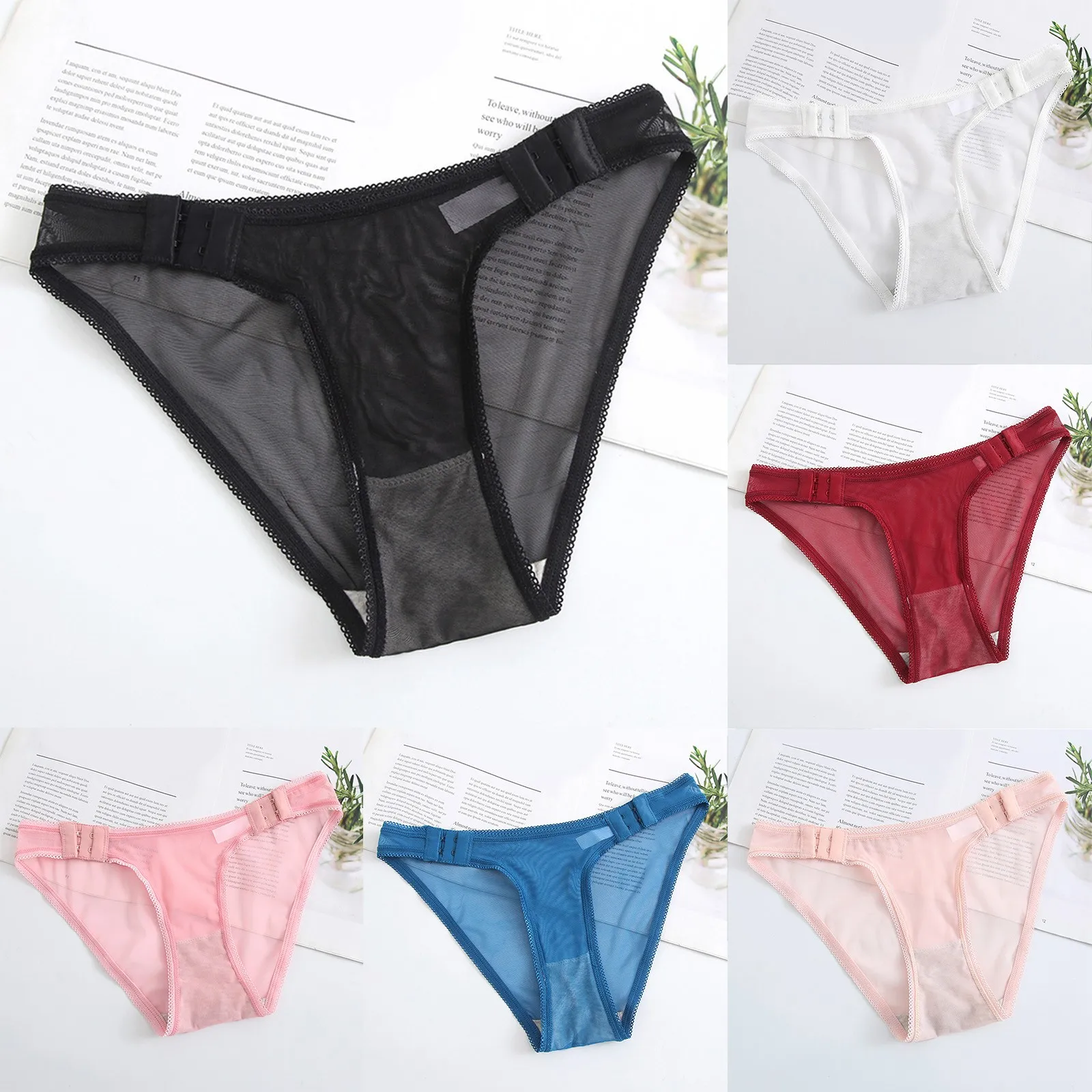 

Атласные Трусики-бикини для женщин, сексуальное женское модное сексуальное нижнее белье с низкой талией, Однотонные трусы, бесшовные труси...