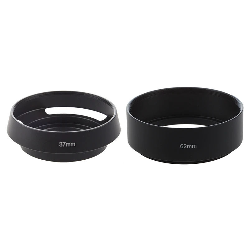 

2 шт. металлическая бленда с винтовым креплением для цифровой видеокамеры, 37 мм и 62 мм