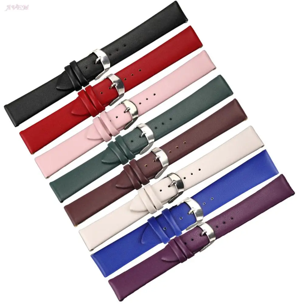 

PU Leather Soft Watch Band Belt 8/10/12/14/16/18/20/22/24mm Width Size Spot Multi-color bracelet Pattern Edging Wrist Strap