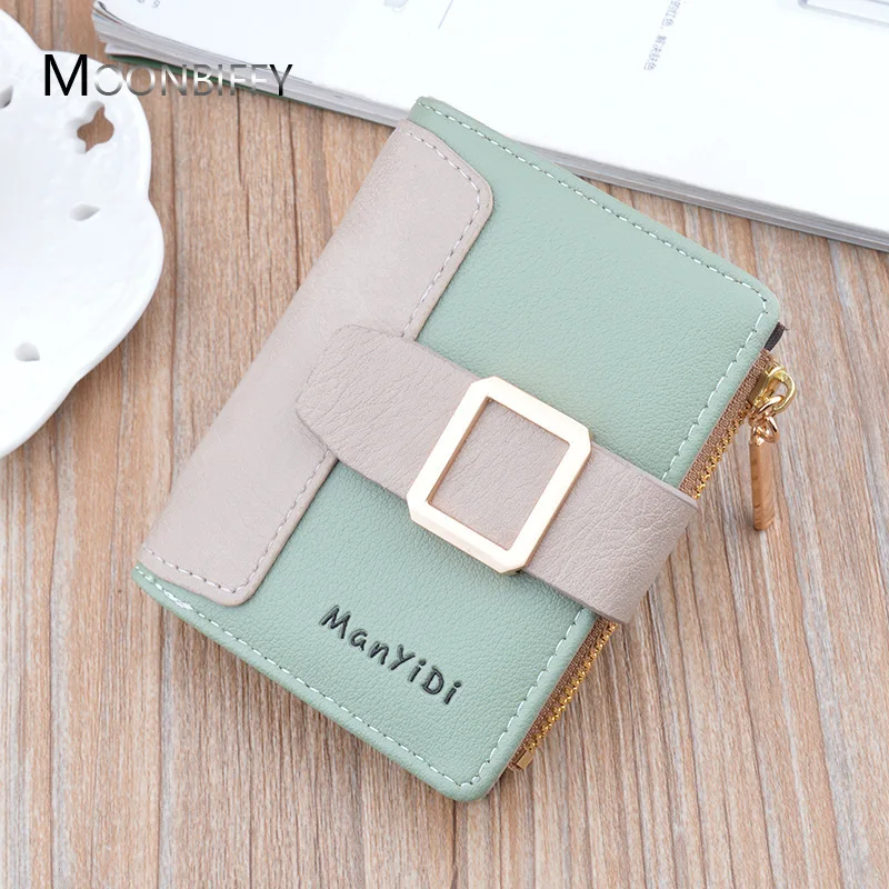 

Женский кошелек, зеленый/черный/розовый/синий/хаки/серый, модный кошелек на молнии с отделением для монет, чехол из искусственной кожи для к...