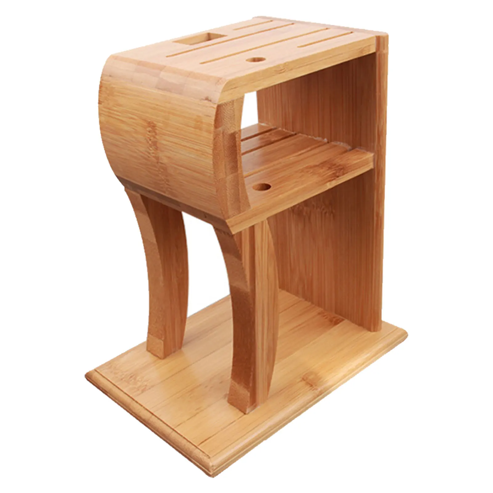 

Home Non Slip Bamboo Block Kitchen Tool Durable R Shaped Easy Clean Universal Space Saving Handmade Protection Storage