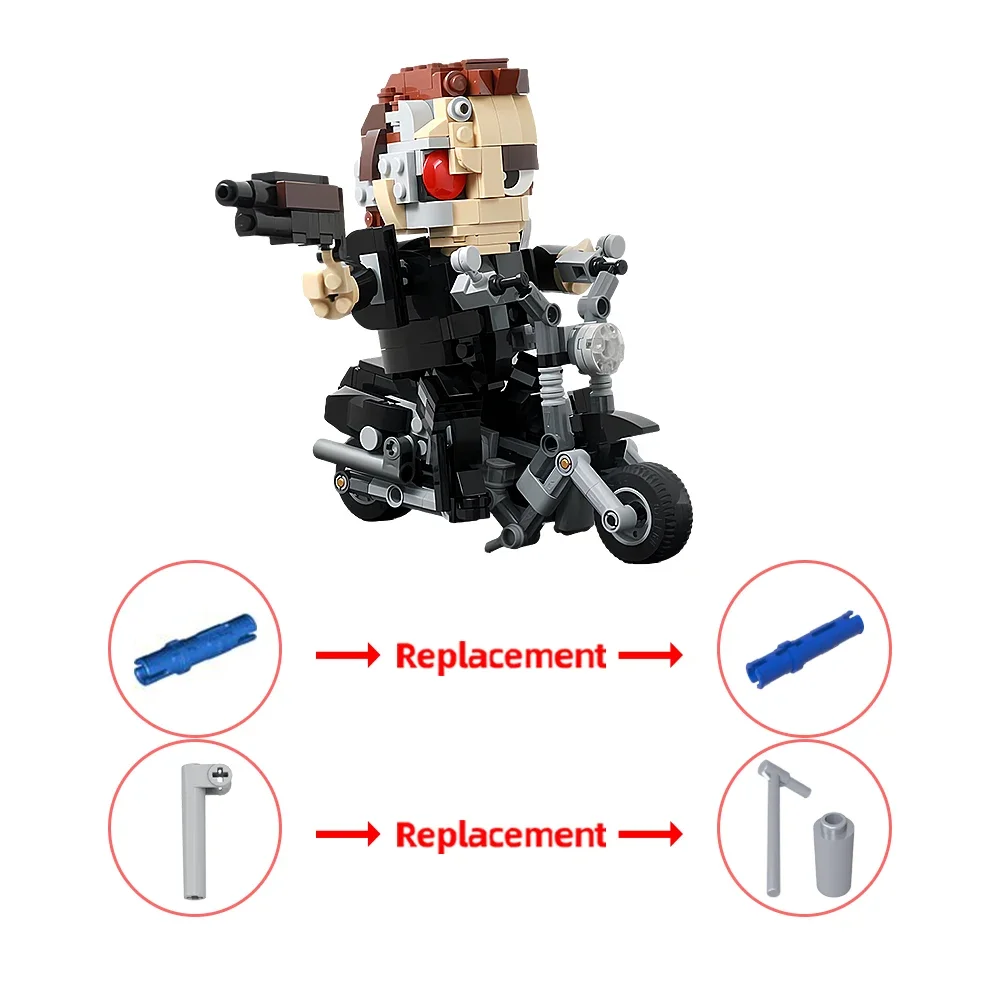 Механический Терминатор MOC строительные блоки модель езды на мотоцикле T 800