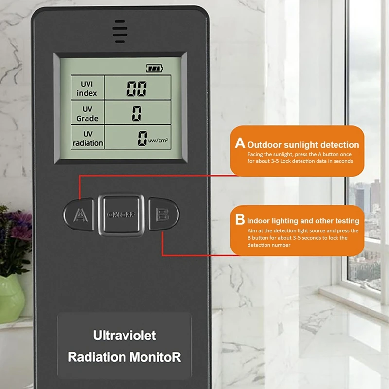 Digital Ultraviolet Radiation Detector UV UVI Meter Dosimeter Tester With Temperature Display For Home Outdoor |