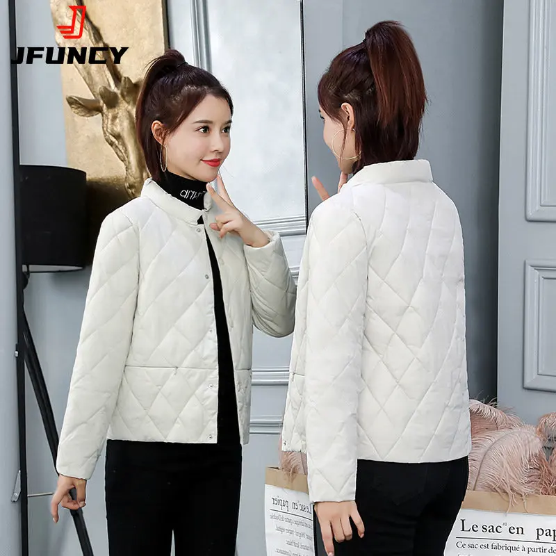 JFUNCY 2022 Winter Jackets Women Cotton Coats Korean Fashion Women's Long Sleeve Tops Female Thin Parkas Ladies Outwear