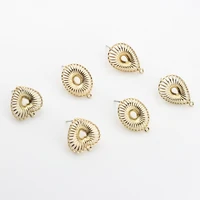copper real plating heart water drop oval earrings base earrings connector for diy earrings making finding accessories