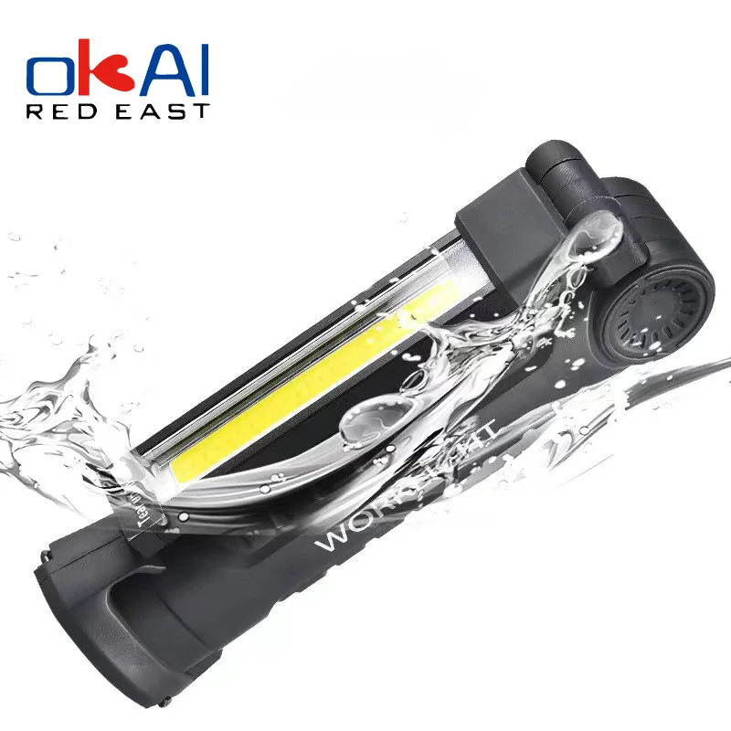 

Multifunctional Folding Work Light USB Rechargeable Flashlight with Built-in Battery Pack COB LED FlashLight Camping Flashlight