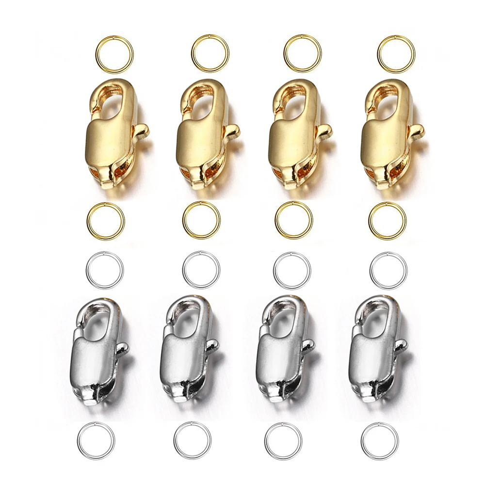

10pcs Golden Stainless Steel Lobster Clasps Hook with 20pcs Jump Rings Kits for Jewelry Making Bracelet Necklace DIY Accessories