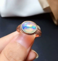 natural colorful opal gemstone fashion simple ring for women real 925 sterling silver charm fine wedding jewelry