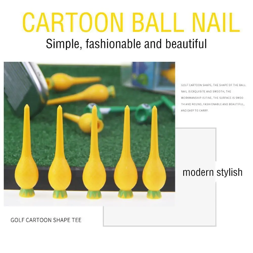 

Golf Tee Cartoon Plastic Ball Tee Pineapple Snake Tee Gift Box Practice Golf Outdoor Accessories Tee 6pcs Ball Golf W1m2