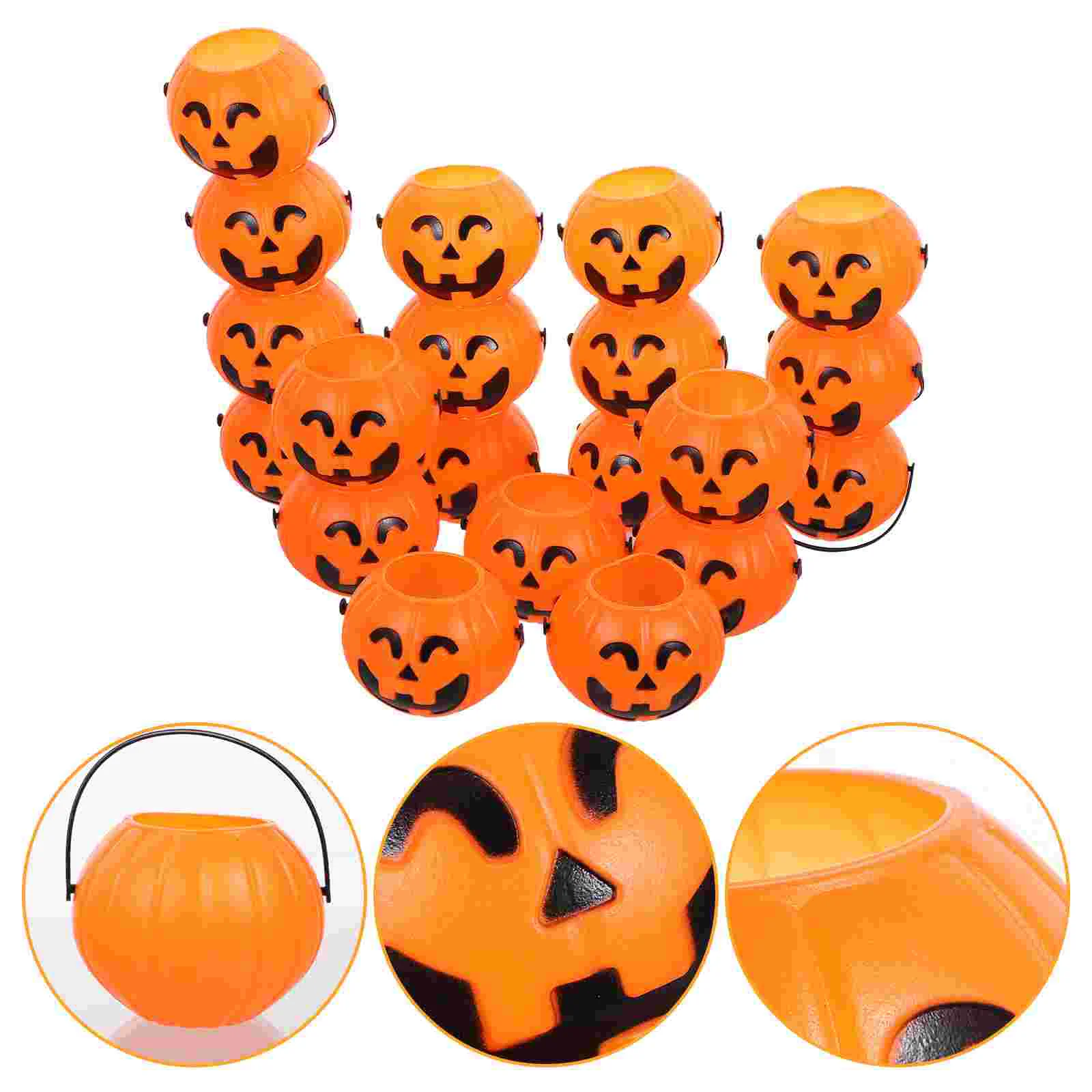 

Pumpkinbucket Buckets Treat Trick Or Candykids Mini Holderbasket Container Decor Pail Baskets Witchpumpkins Bags Party Prop